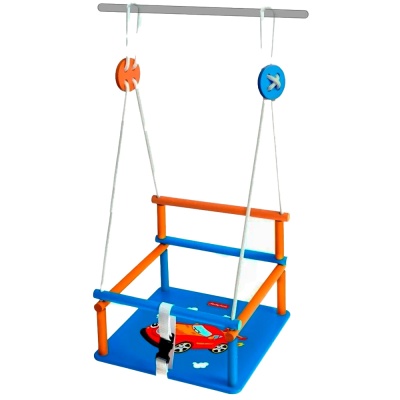 Качели деревянные Комета с рисунком Машинка Moby Kids 962266 1